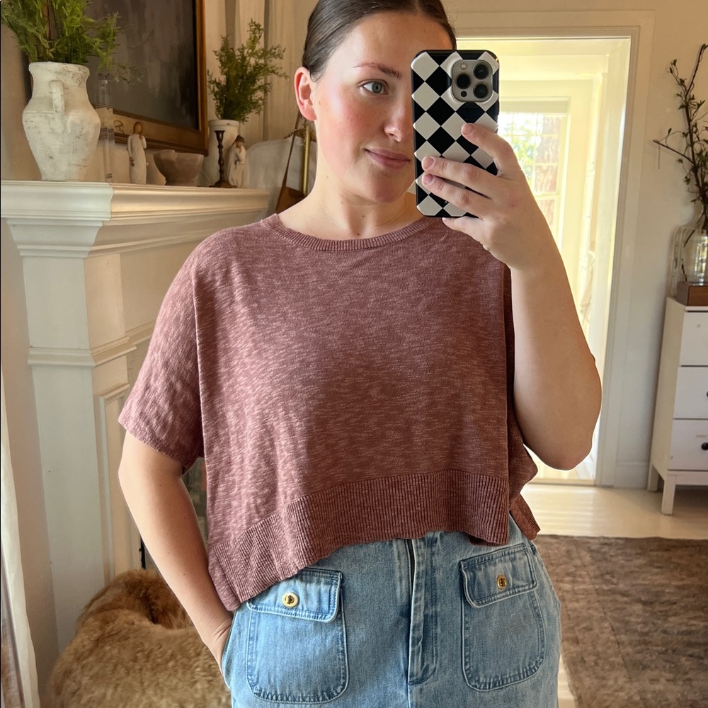 Women's Casual Knit Top - mauve
